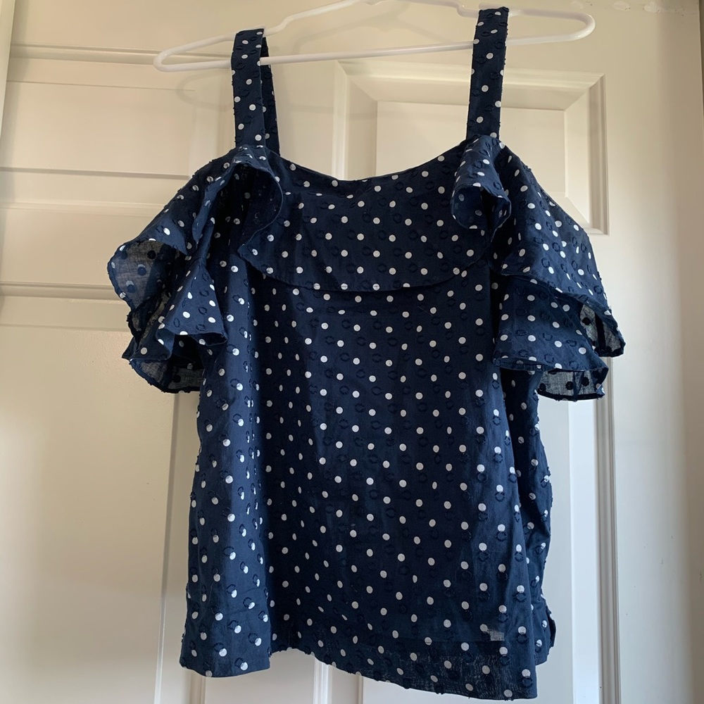 j crew polka dot blouse size 4